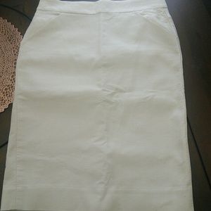 JCrew ivory pencil skirt 6